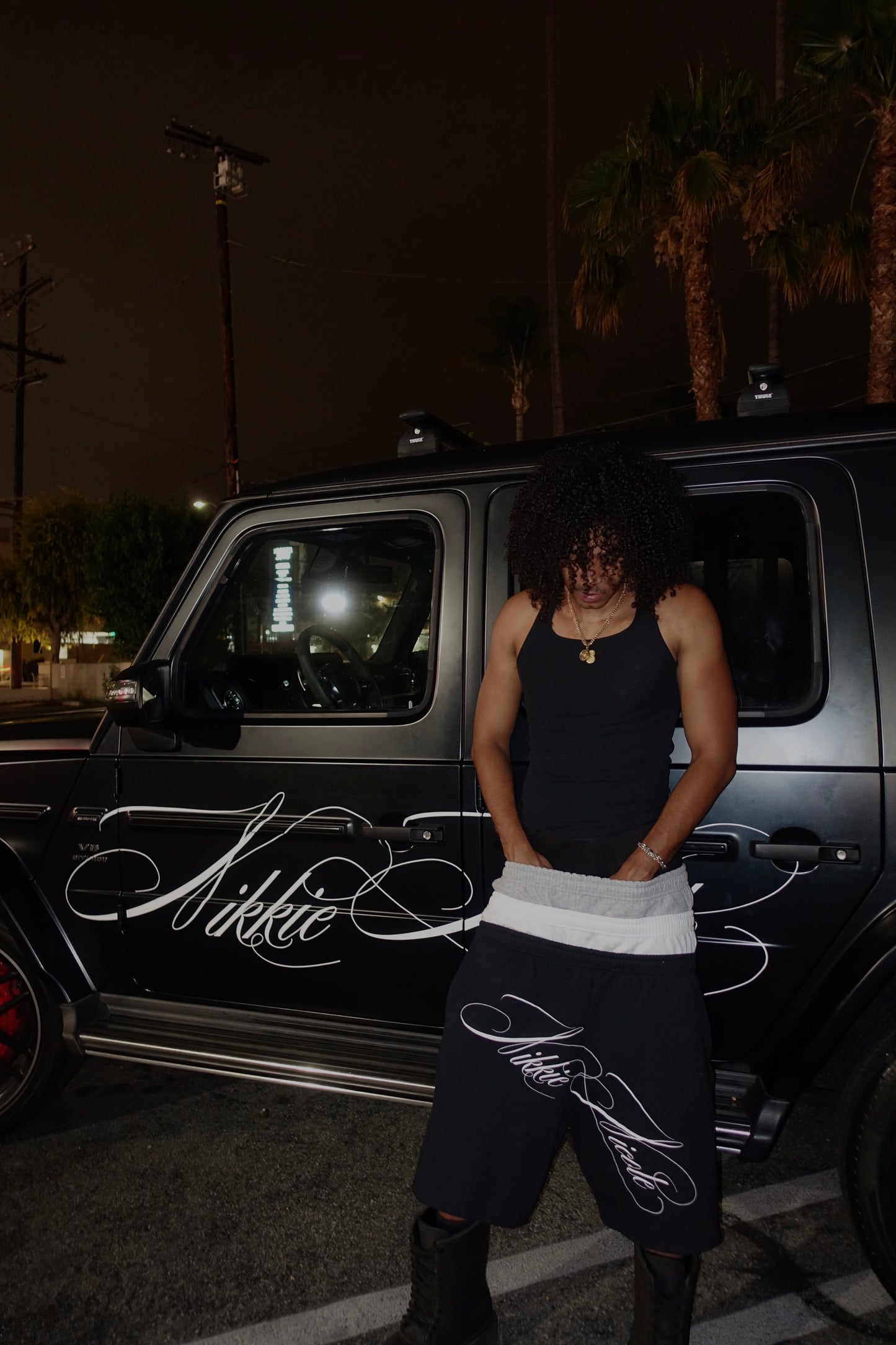Black Scripture Jogger Shorts