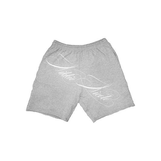 Grey Scripture Jogger Shorts