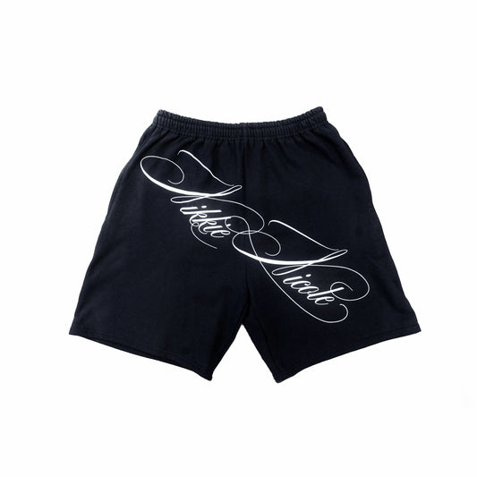 Black Scripture Jogger Shorts